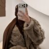 VEST FOURRURE BLANC TACHES MARRON